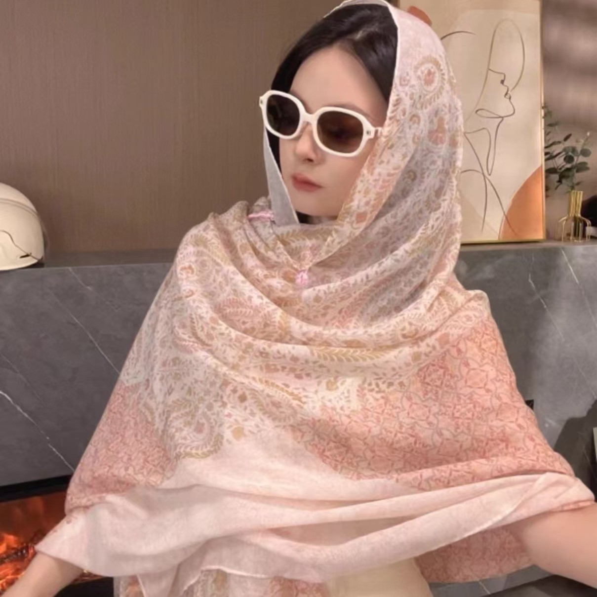 Ethnic Fashion Photography - 90*180 Summer Sun Protection Shawl for