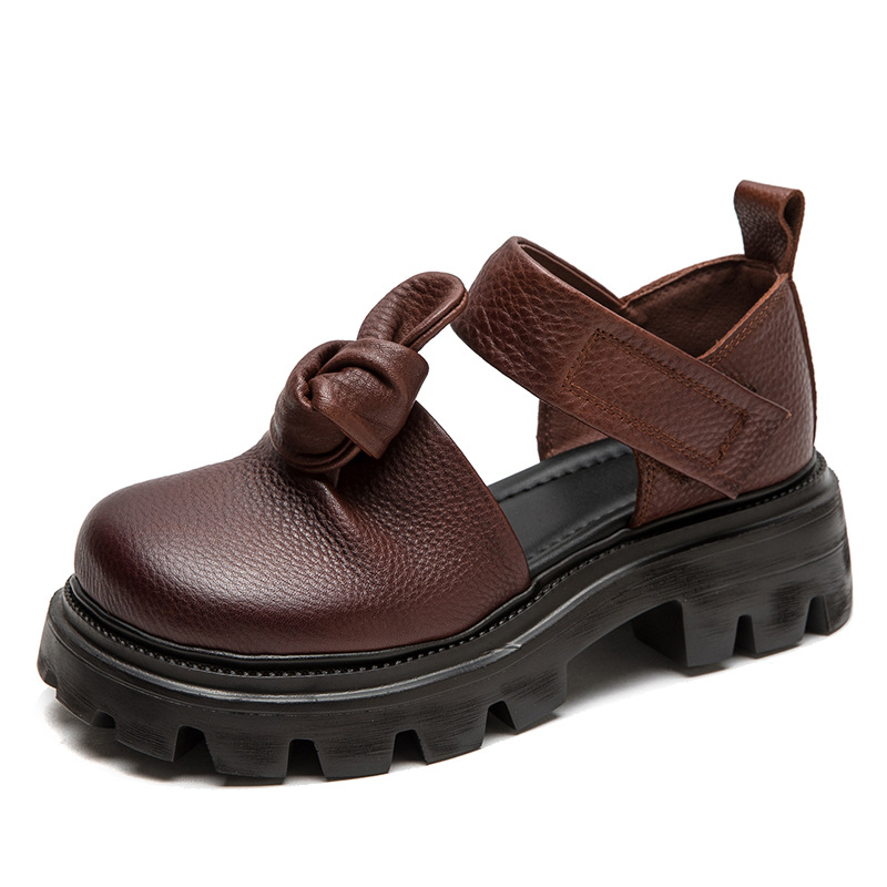 Ethnic And Fashion - 5cm Ethnic Knot Platform Wedge Autumn
