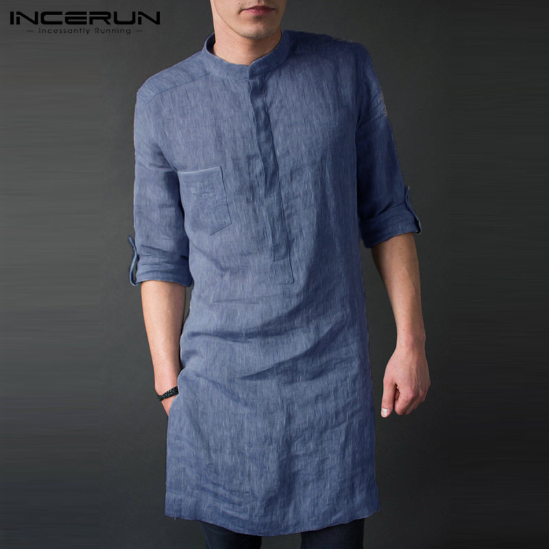 INCERUN Men's Long Sleeve Midi - огляд і ціна Kurta Men Cotton