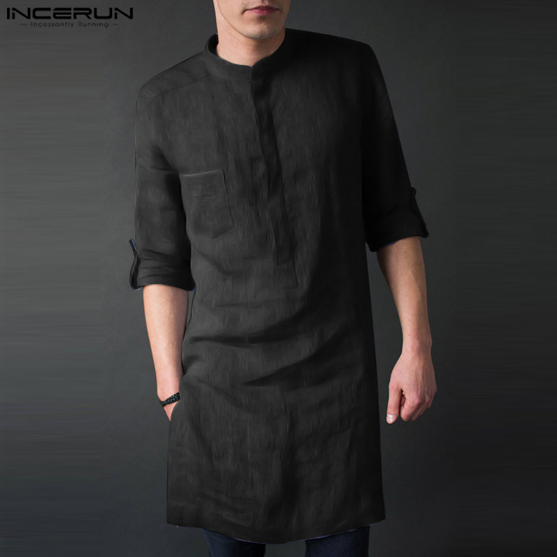 INCERUN Men's Long Sleeve Midi - огляд і ціна Kurta Men Cotton
