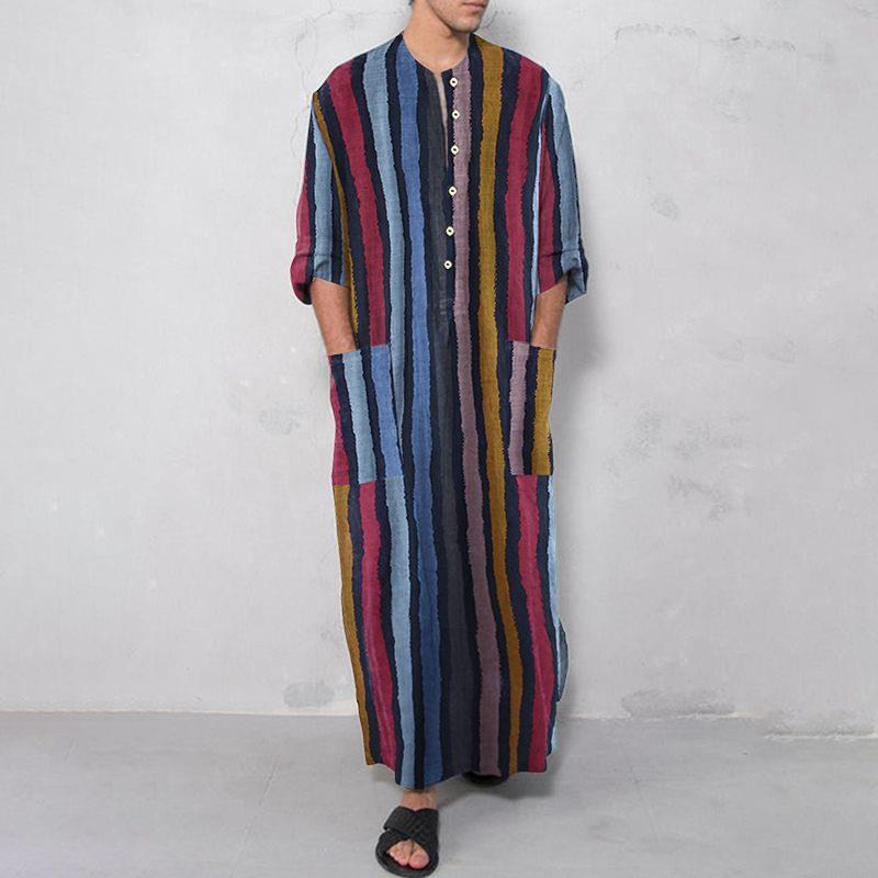 Men's Long Striped Printed Shi - огляд і ціна Ethnic Wear Fashion Designer