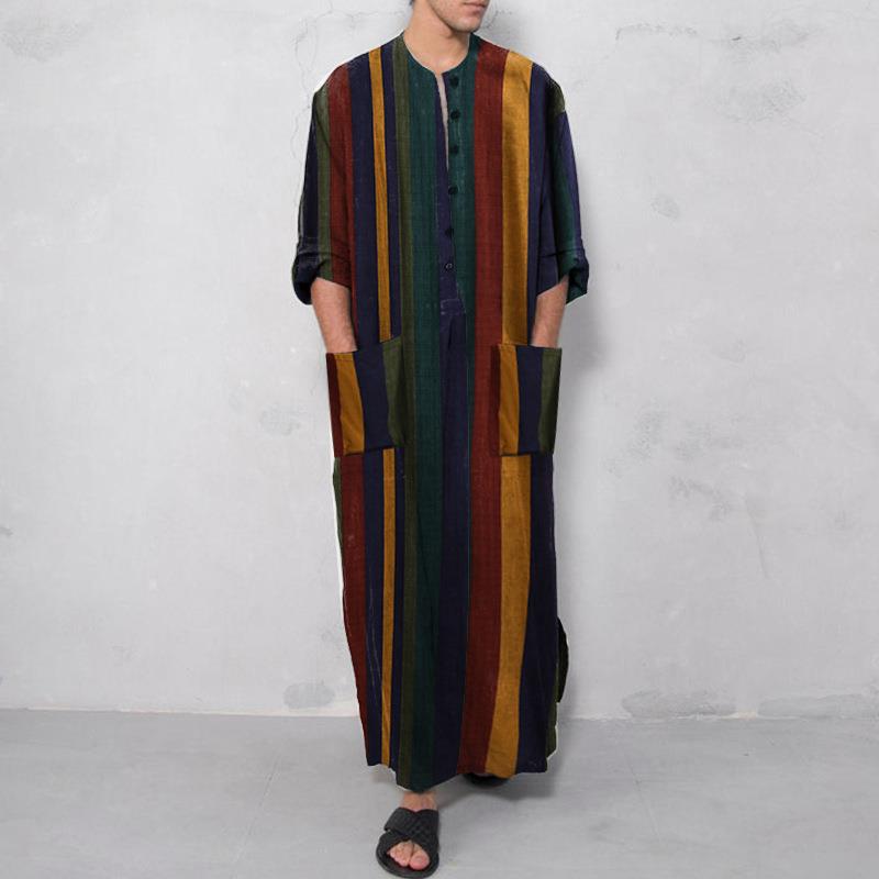 Men's Long Striped Printed Shi - огляд і ціна Ethnic Wear Fashion Designer