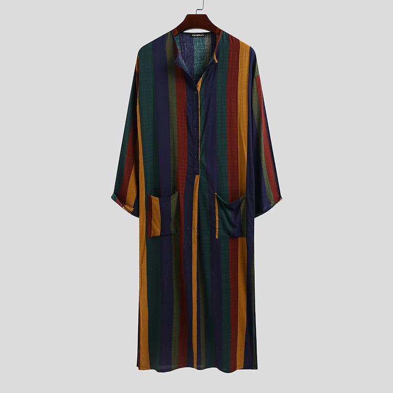 Men's Long Striped Printed Shi - огляд і ціна Ethnic Wear Fashion Designer