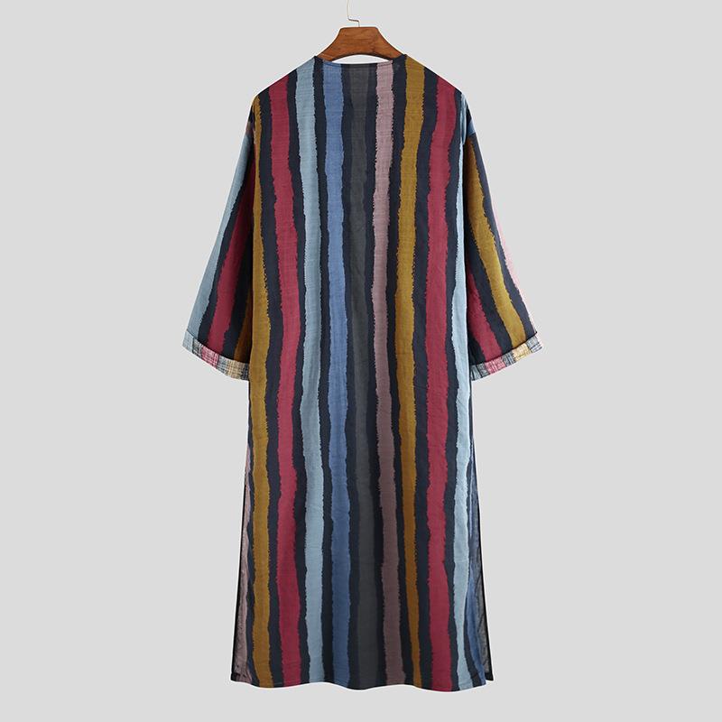 Men's Long Striped Printed Shi - огляд і ціна Ethnic Wear Fashion Designer