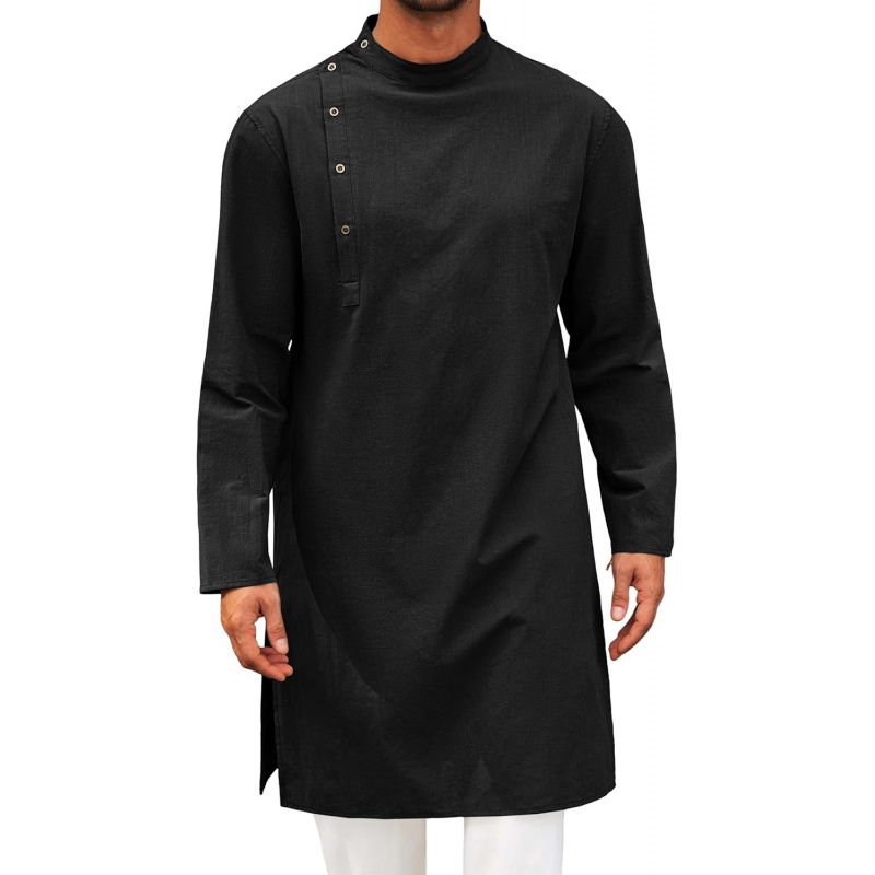 Mens Kaftan Thobe Robe Long Sl - огляд і ціна Kurta Men Cotton