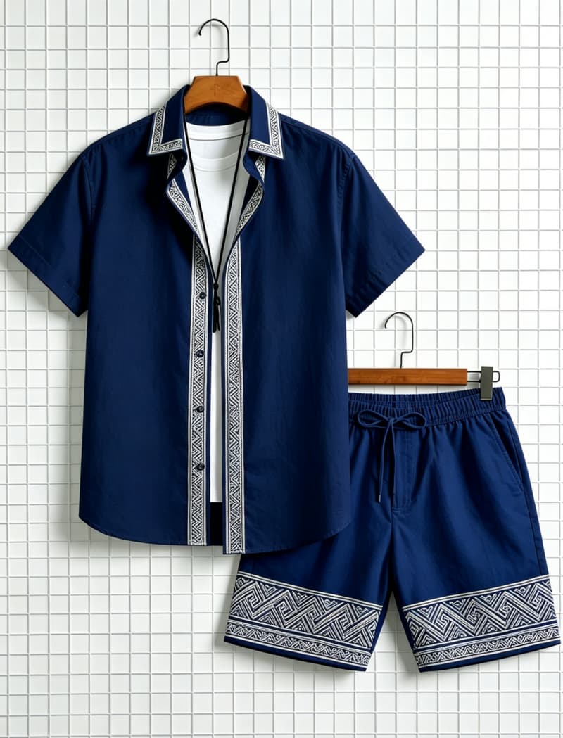 Men's ethnic border printed sh - огляд і ціна Ethnic Style