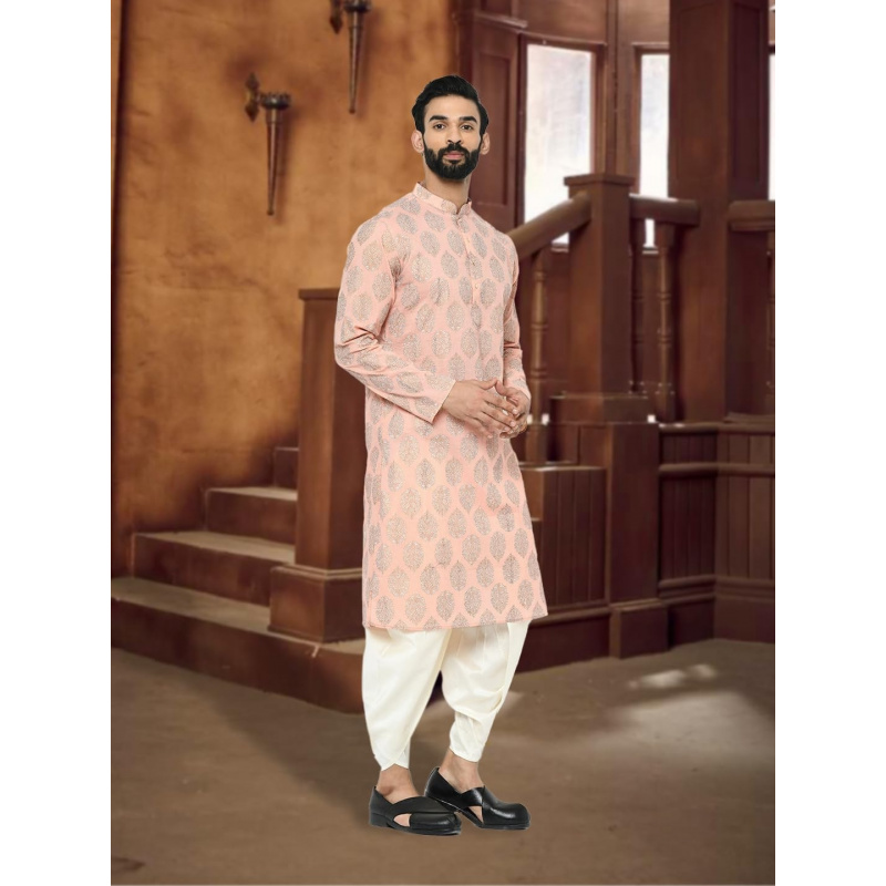 Mens Kurta - Printed Cotton Bl - огляд і ціна Kurta Men Cotton