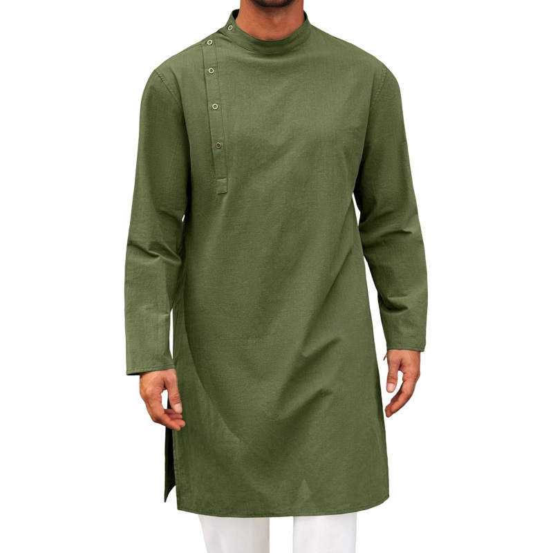 Mens Kaftan Thobe Robe Long Sl - огляд і ціна Kurta Men Cotton