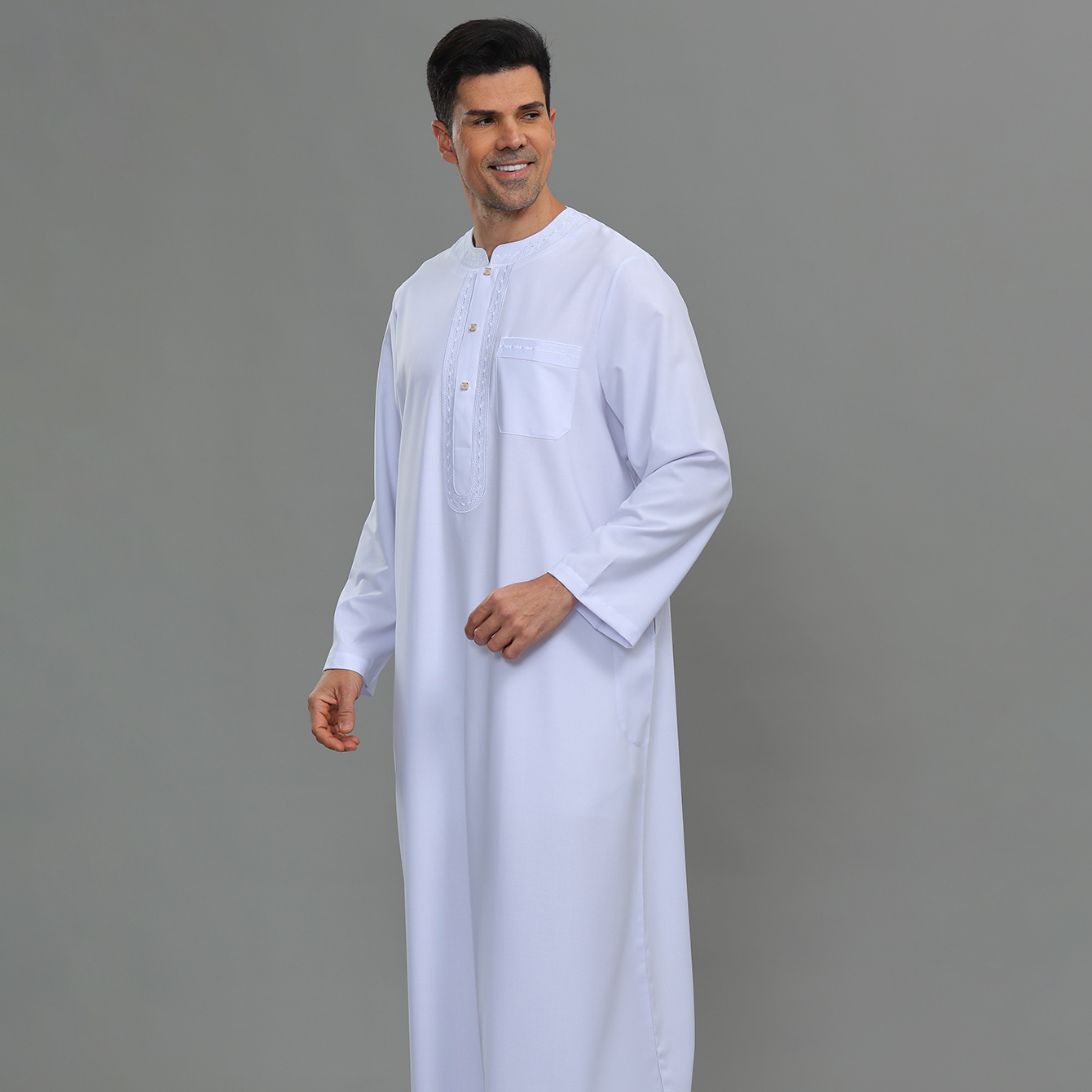 Mens Kaftan Thobe Button Down  - огляд і ціна Kurta Men Cotton