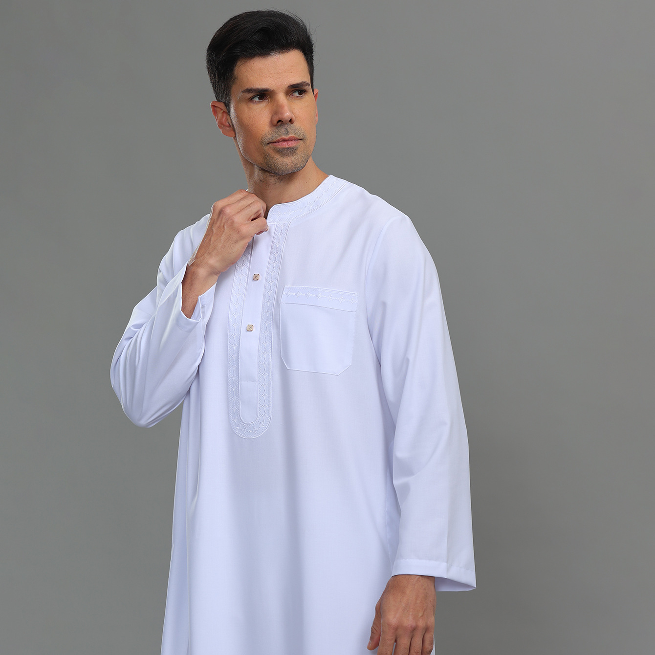 Mens Kaftan Thobe Button Down  - огляд і ціна Kurta Men Cotton