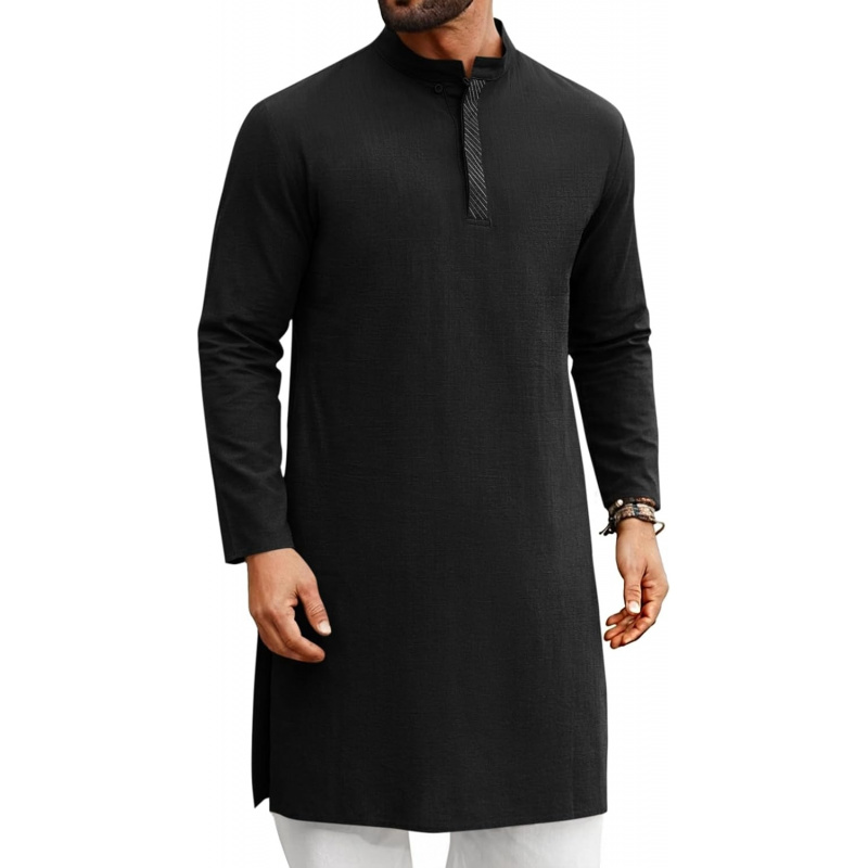 Mens Kaftan Thobe Long Sleeve  - огляд і ціна Kurta Men Cotton