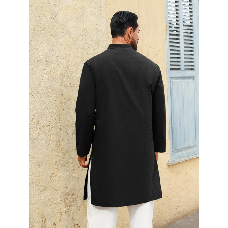 Mens Kaftan Thobe Long Sleeve  - огляд і ціна Kurta Men Cotton